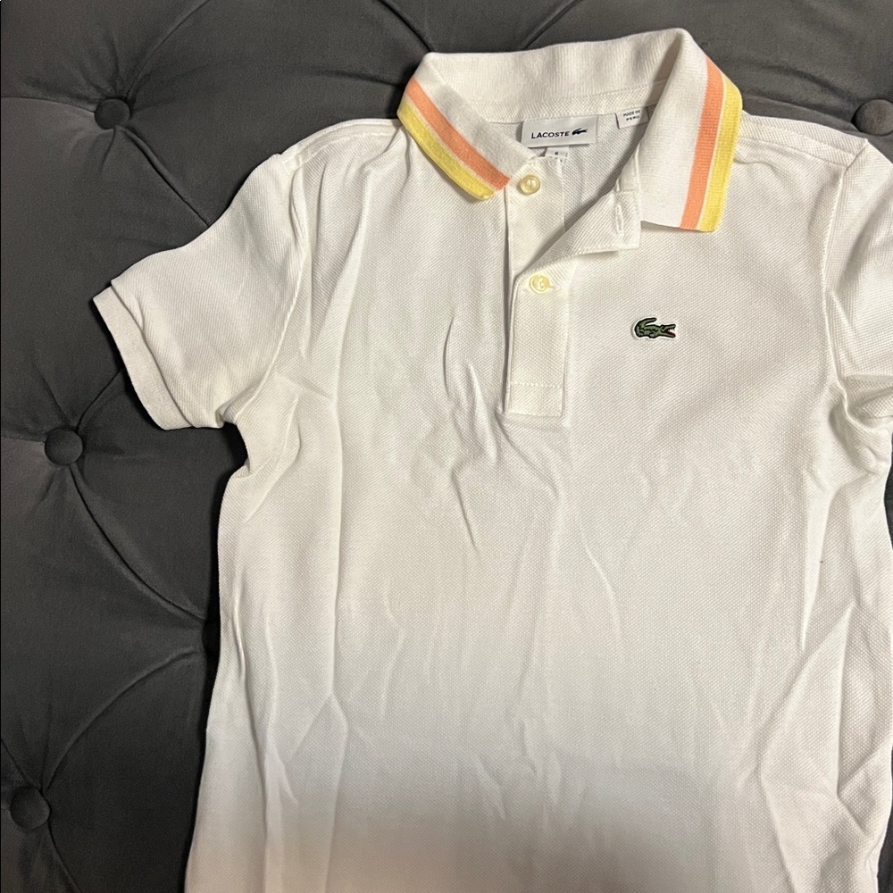 Lacoste Polo with Yellow and Orange Collar